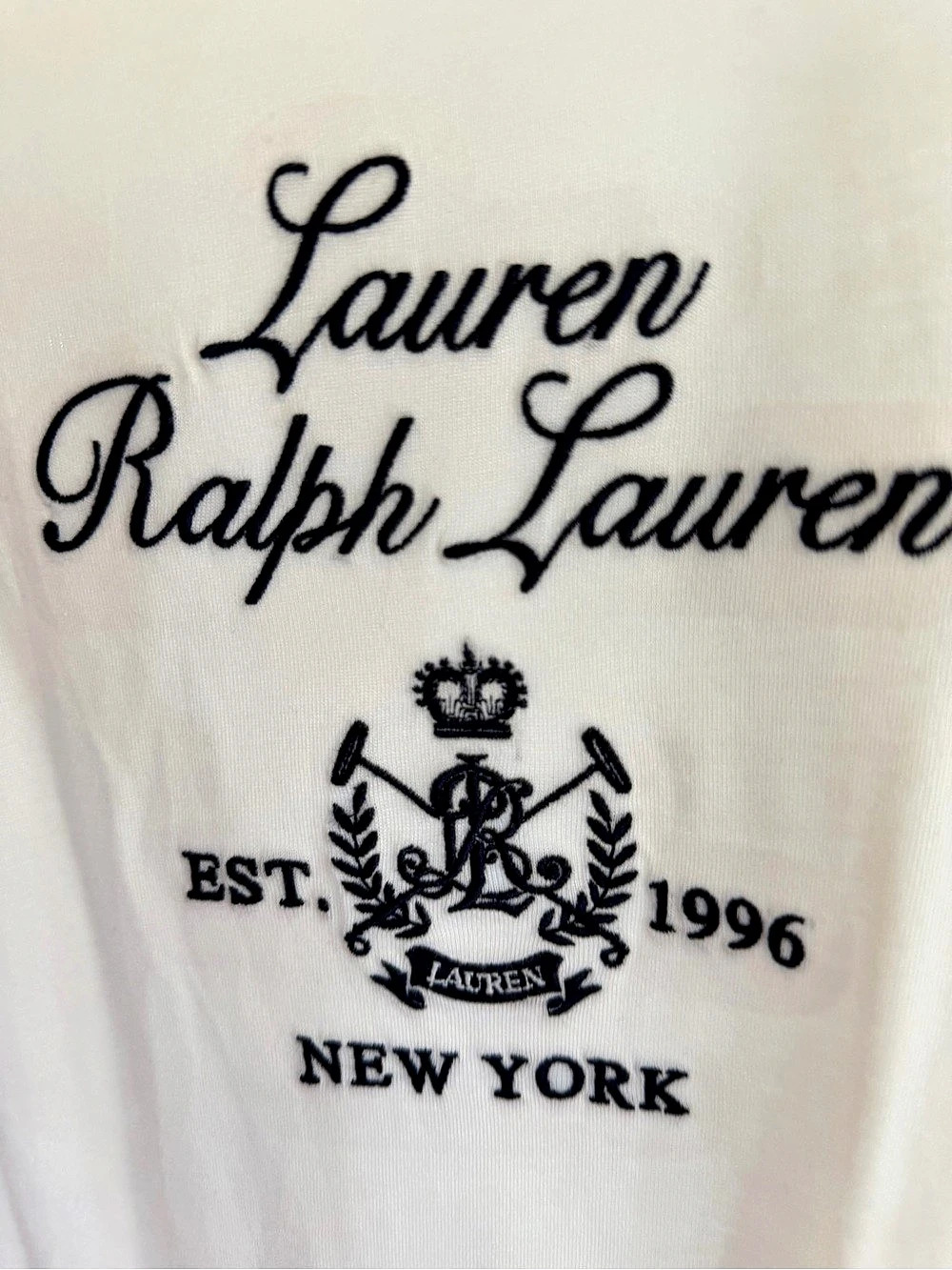 Lauren Ralph Lauren Embroidered-Crest Cotton Jersey Tee White Large